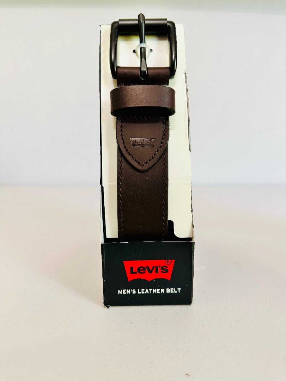 LEVI'S MEN'S BROWN LEATHER BLACK BUCKLE BELT XL 42-44